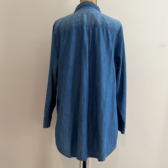 RUFF HEWN || Chambray Long Sleeve Tunic Top. Sz. - Picture 4 of 9